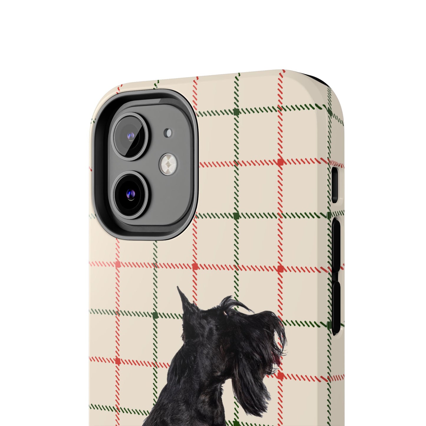 Scottish Terrier Phone Case, Tough Cases, Scottie Dog Phone Cover, Gift for Dog Lovers, Plaid Design