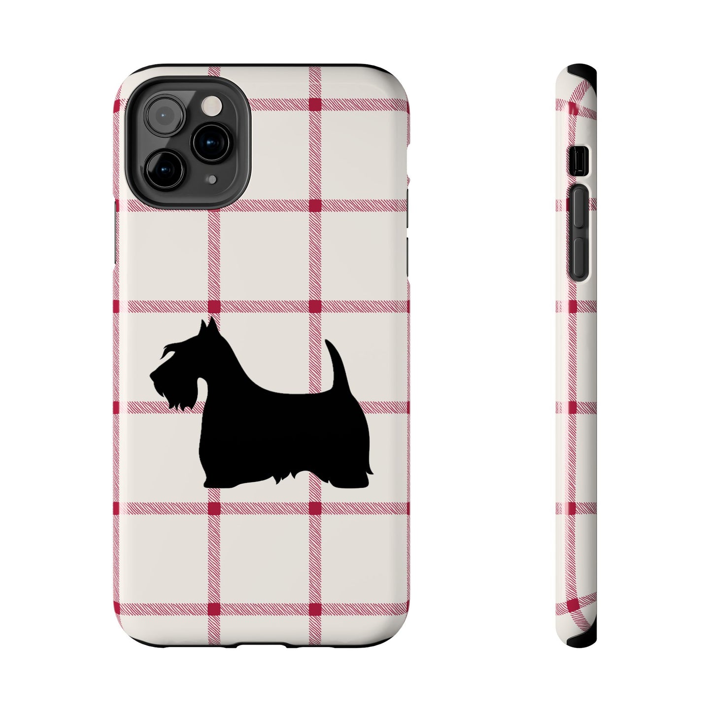 Scottish Terrier Phone Case, Tough Cases, Scottie Dog Phone Cover, Gift for Dog Lovers, Plaid Design