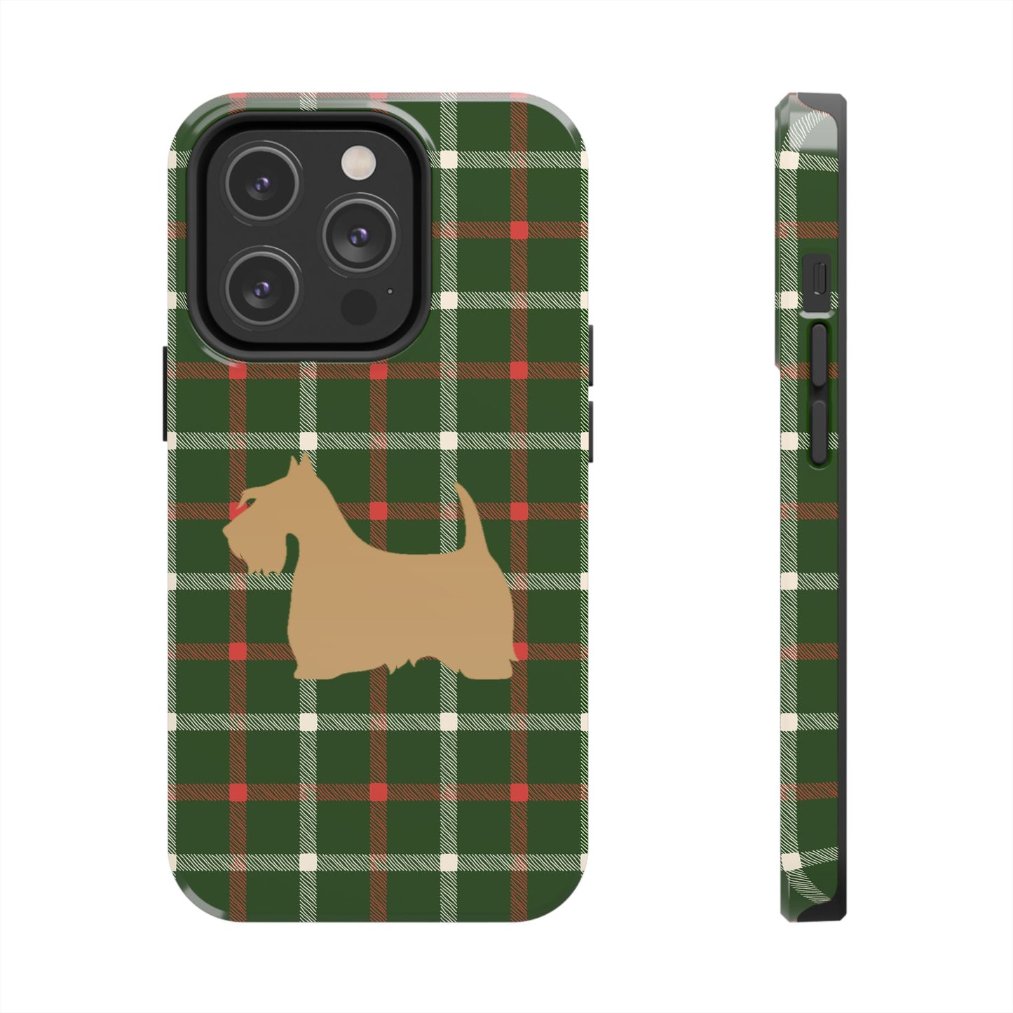 Scottish Terrier Phone Case, Tough Cases, Scottie Dog Phone Cover, Gift for Dog Lovers, Plaid Design