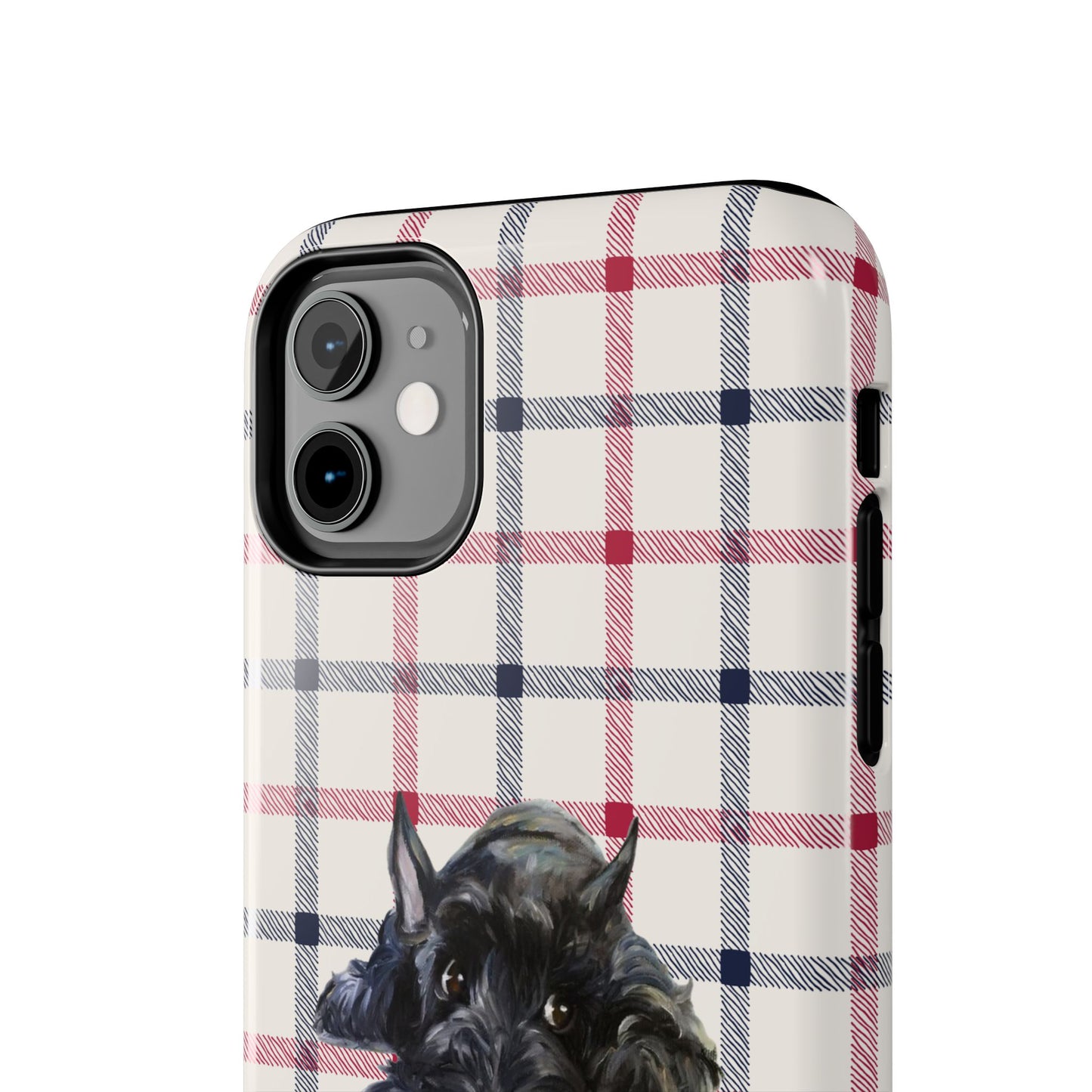 Scottish Terrier Phone Case, Tough Cases, Scottie Dog Phone Cover, Gift for Dog Lovers, Plaid Design