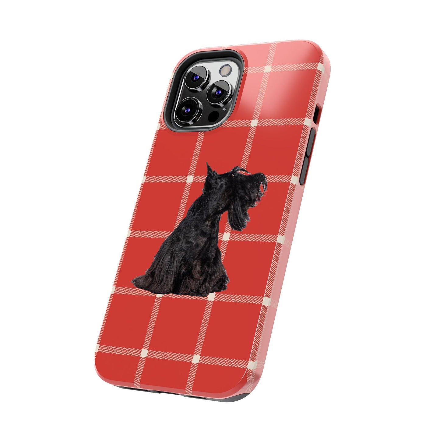 Scottish Terrier Phone Case, Tough Cases, Scottie Dog Phone Cover, Gift for Dog Lovers, Plaid Design
