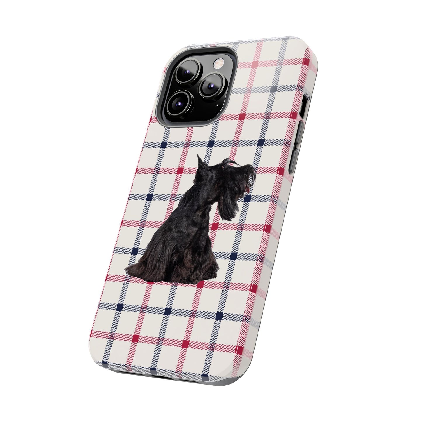 Scottish Terrier Phone Case, Tough Cases, Scottie Dog Phone Cover, Gift for Dog Lovers, Plaid Design