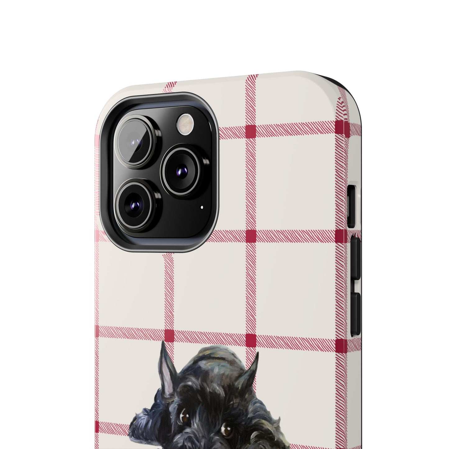 Scottish Terrier Phone Case, Tough Cases, Scottie Dog Phone Cover, Gift for Dog Lovers, Plaid Design
