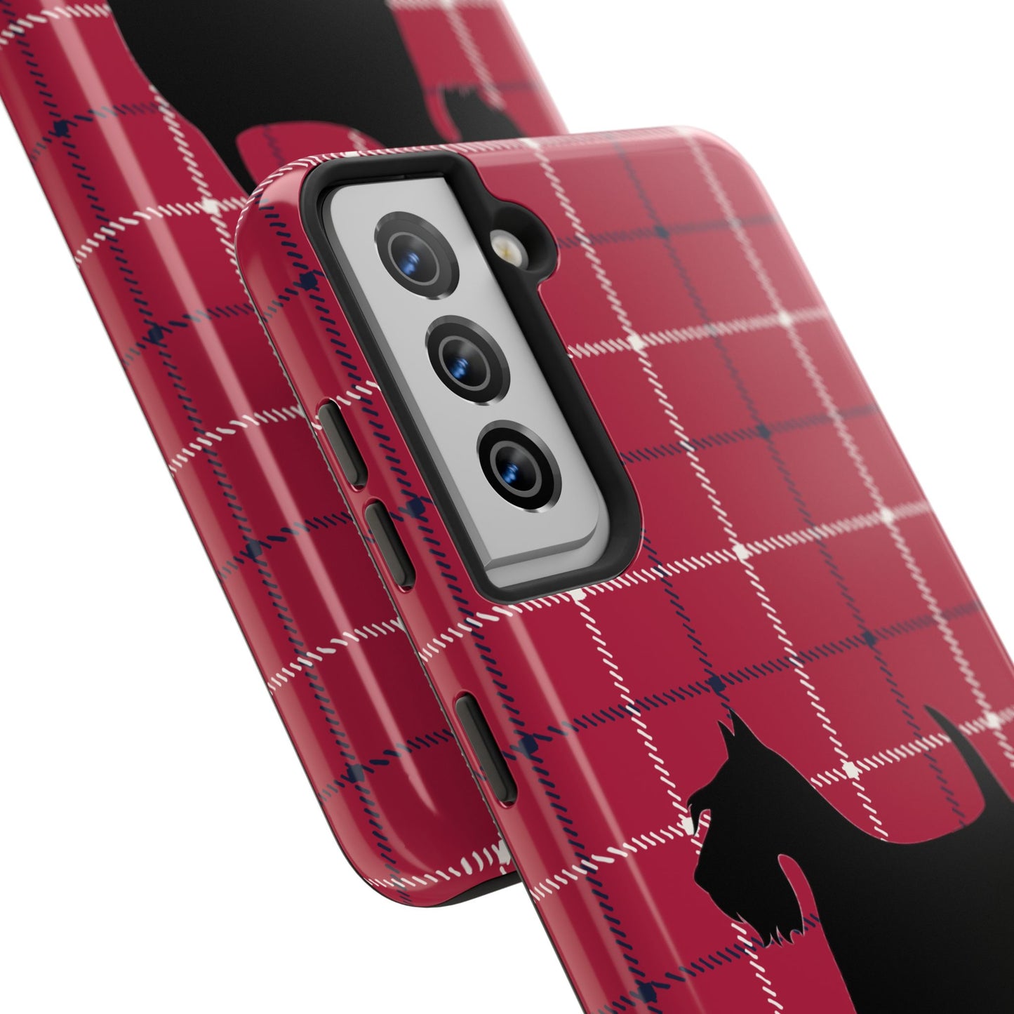 Scottish Terrier Phone Case, Tough Cases, Scottie Dog Phone Cover, Gift for Dog Lovers, Plaid Design
