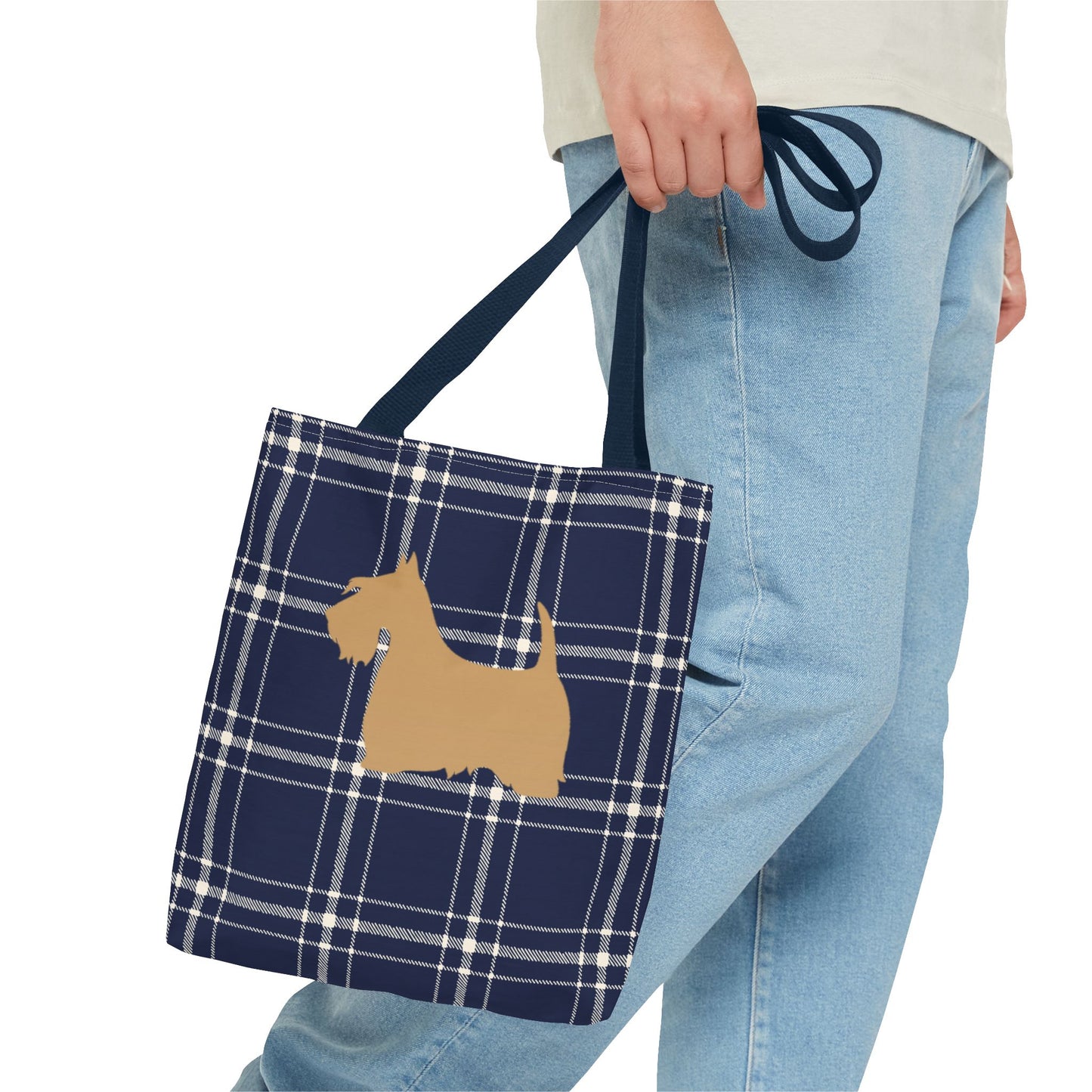 Plaid Scottish Terrier Tote Bag, Stylish Carryall for Pet Lovers, Perfect for Shopping, Beach Days, Teachers, Gifts, All-Occasion Bag