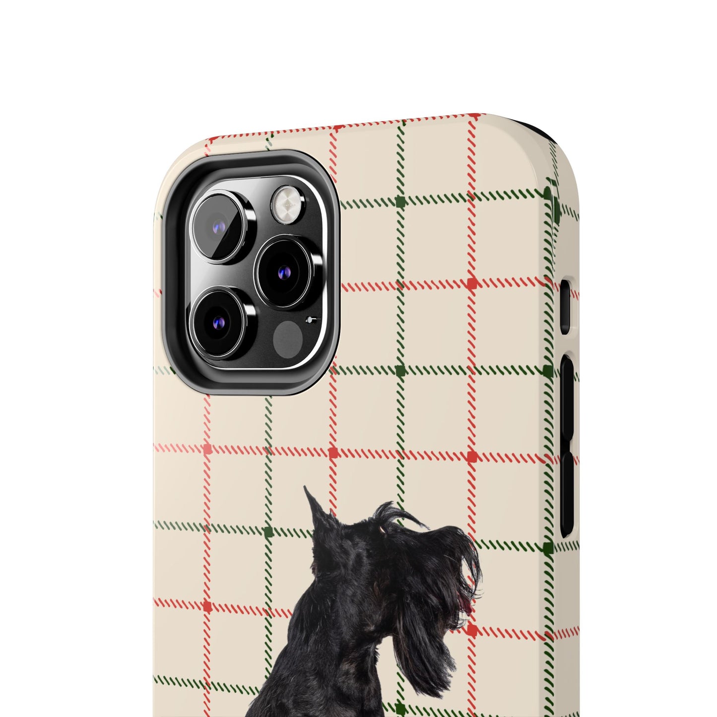 Scottish Terrier Phone Case, Tough Cases, Scottie Dog Phone Cover, Gift for Dog Lovers, Plaid Design