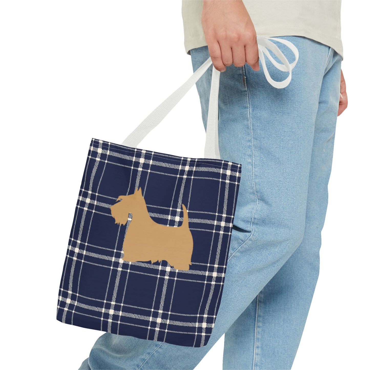 Plaid Scottish Terrier Tote Bag, Stylish Carryall for Pet Lovers, Perfect for Shopping, Beach Days, Teachers, Gifts, All-Occasion Bag