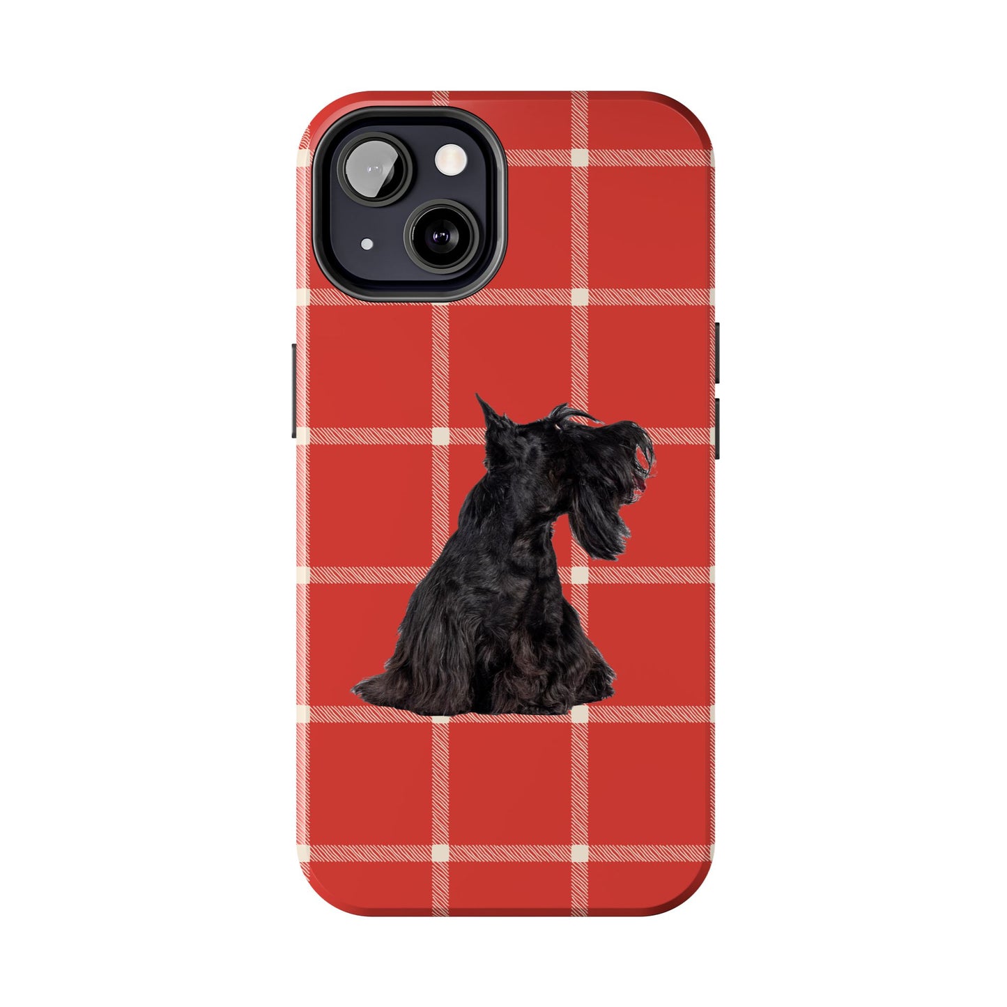 Scottish Terrier Phone Case, Tough Cases, Scottie Dog Phone Cover, Gift for Dog Lovers, Plaid Design