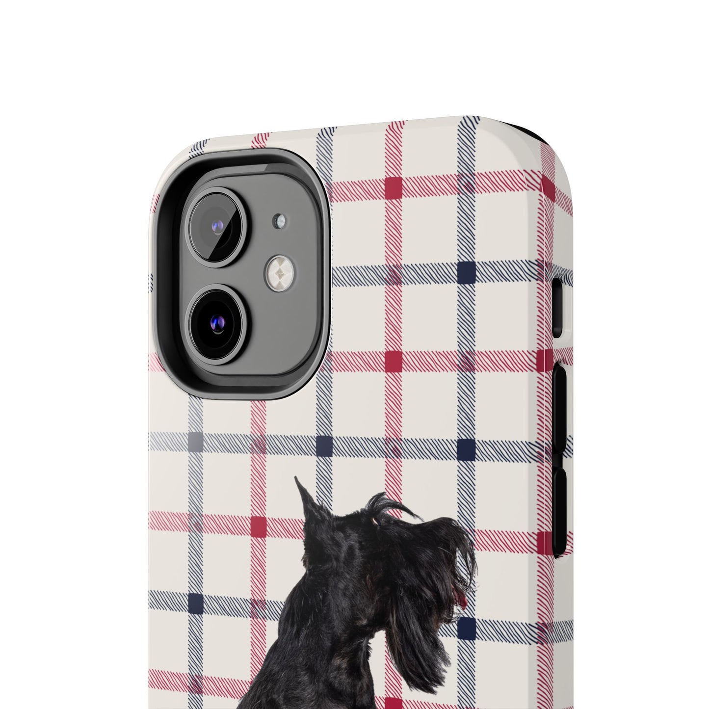 Scottish Terrier Phone Case, Tough Cases, Scottie Dog Phone Cover, Gift for Dog Lovers, Plaid Design