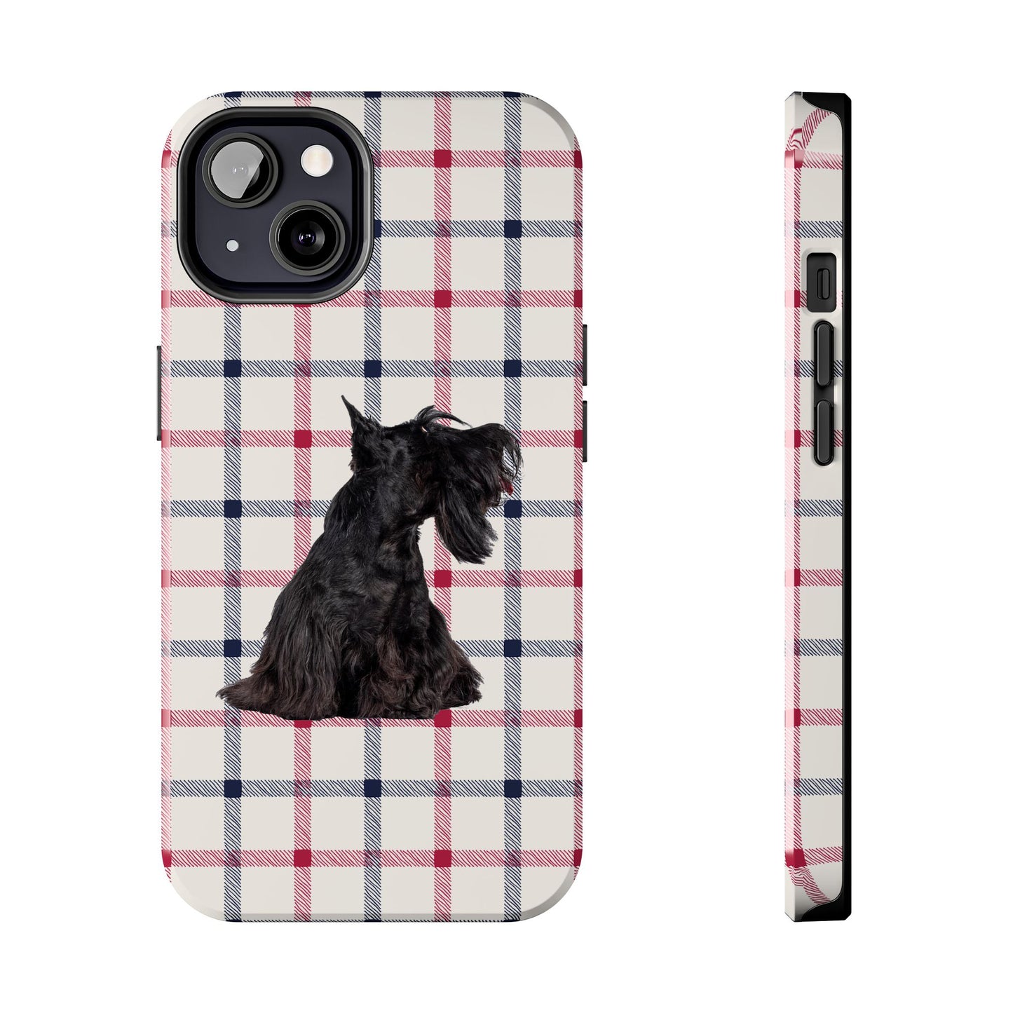 Scottish Terrier Phone Case, Tough Cases, Scottie Dog Phone Cover, Gift for Dog Lovers, Plaid Design