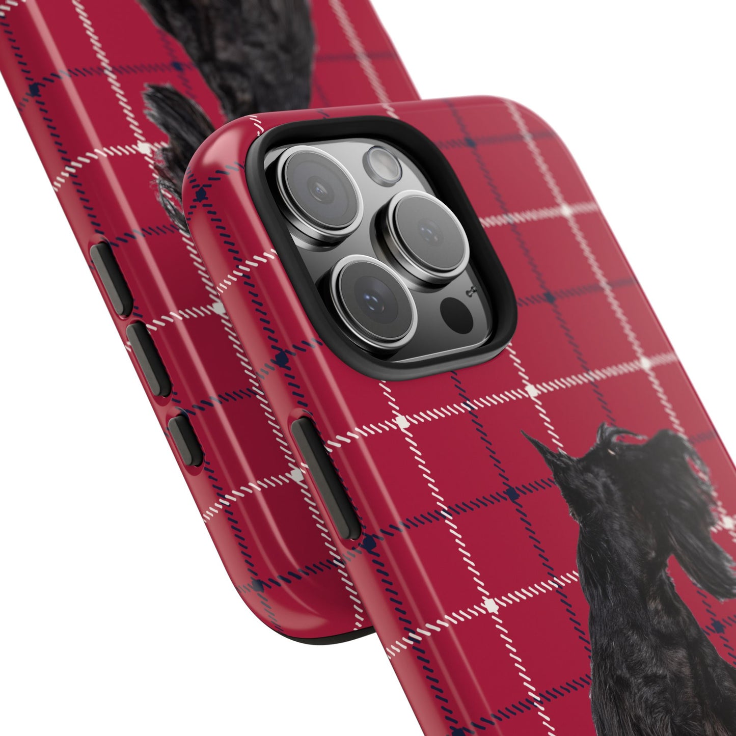 Scottish Terrier Phone Case, Tough Cases, Scottie Dog Phone Cover, Gift for Dog Lovers, Plaid Design