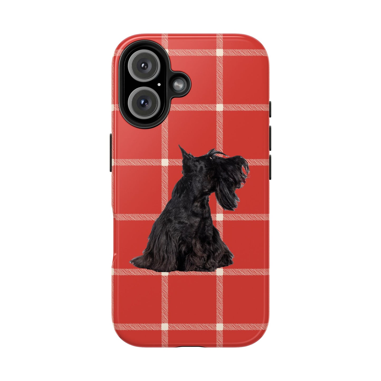 Scottish Terrier Phone Case, Tough Cases, Scottie Dog Phone Cover, Gift for Dog Lovers, Plaid Design