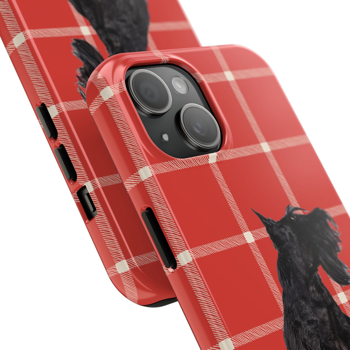 Scottish Terrier Phone Case, Tough Cases, Scottie Dog Phone Cover, Gift for Dog Lovers, Plaid Design