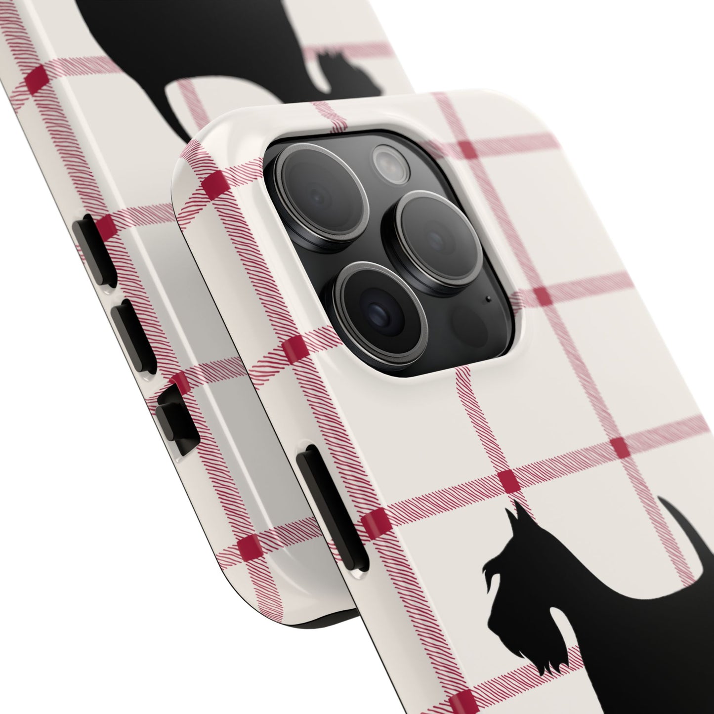 Scottish Terrier Phone Case, Tough Cases, Scottie Dog Phone Cover, Gift for Dog Lovers, Plaid Design