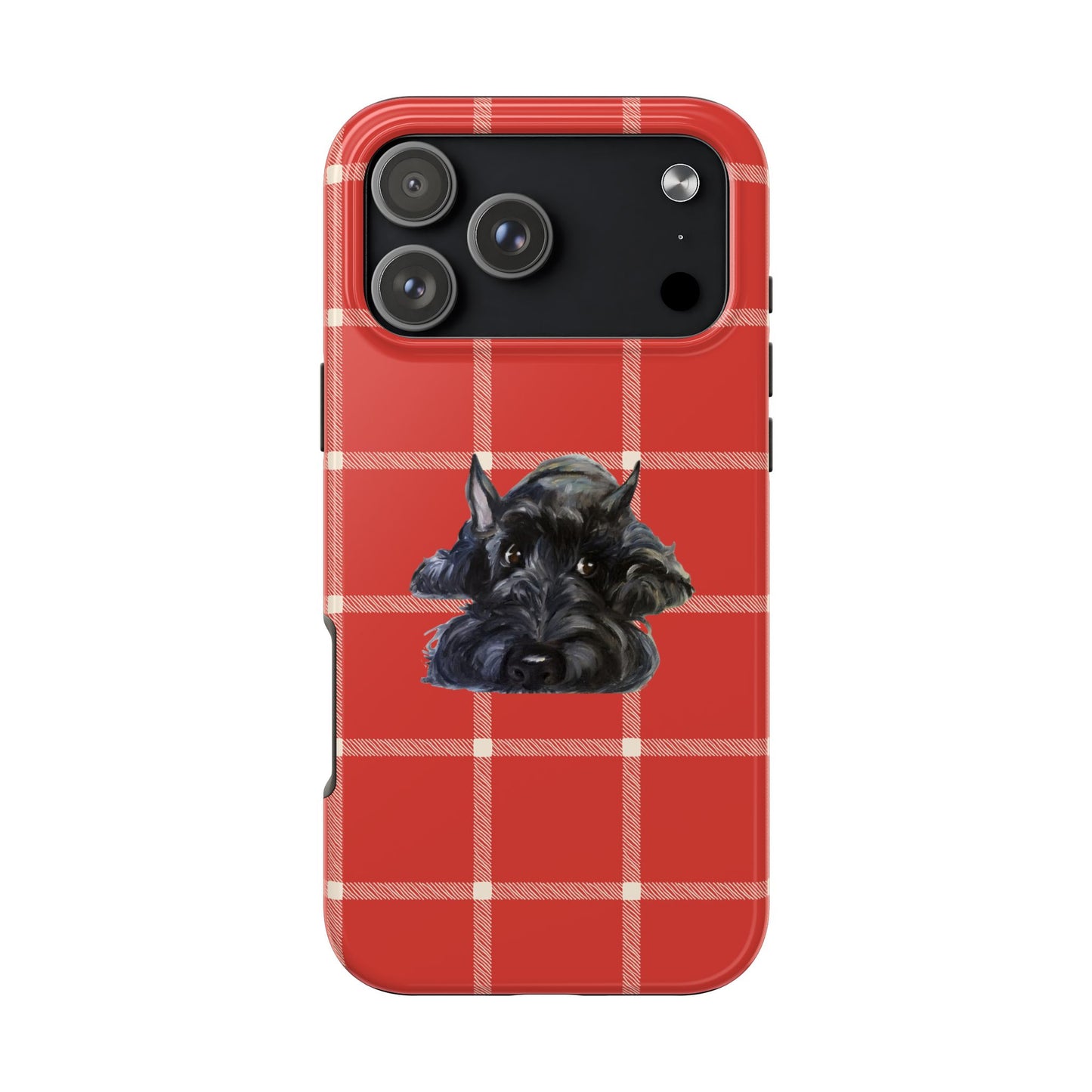 Scottish Terrier Phone Case, Tough Cases, Scottie Dog Phone Cover, Gift for Dog Lovers, Plaid Design