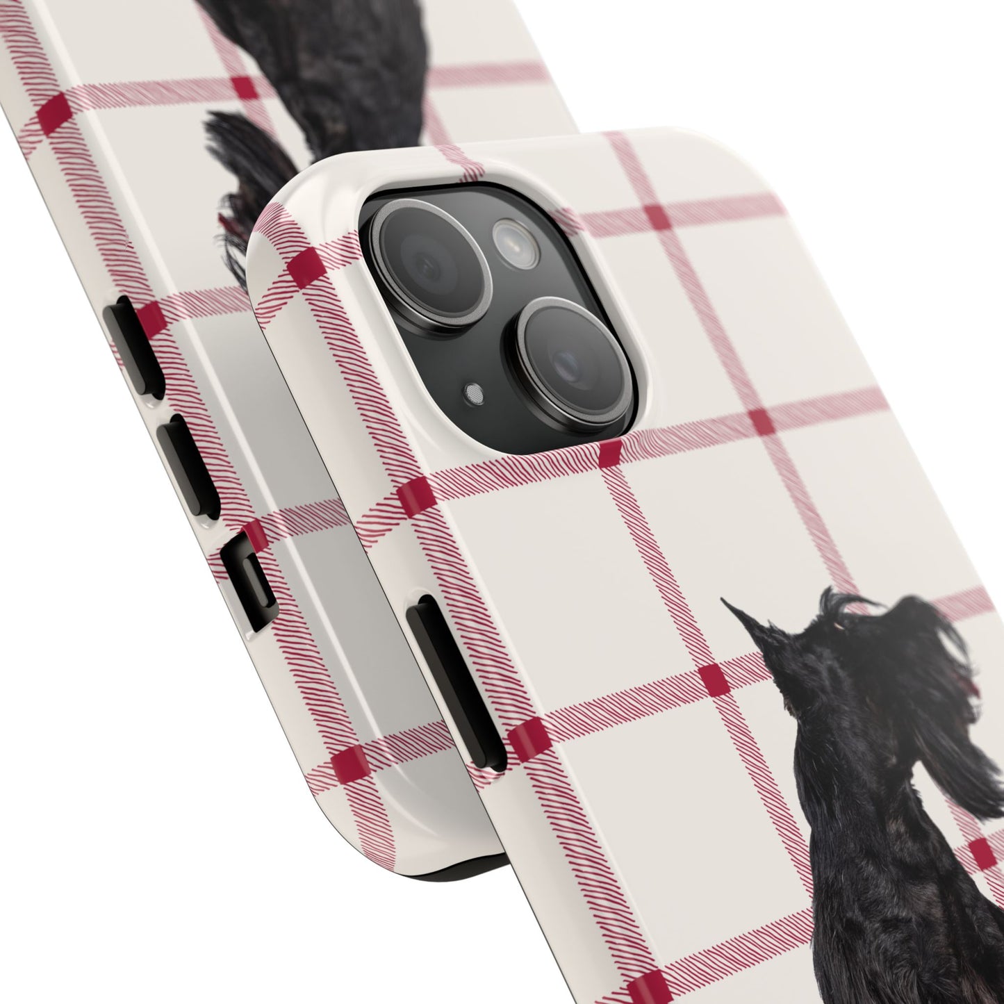 Scottish Terrier Phone Case, Tough Cases, Scottie Dog Phone Cover, Gift for Dog Lovers, Plaid Design