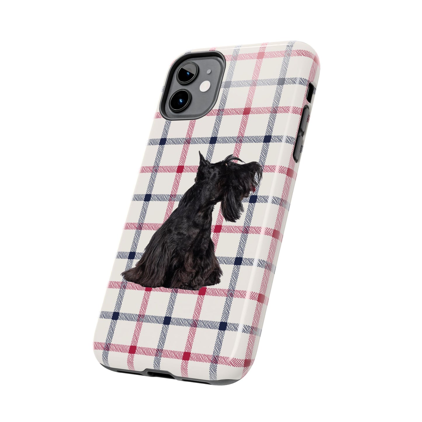 Scottish Terrier Phone Case, Tough Cases, Scottie Dog Phone Cover, Gift for Dog Lovers, Plaid Design