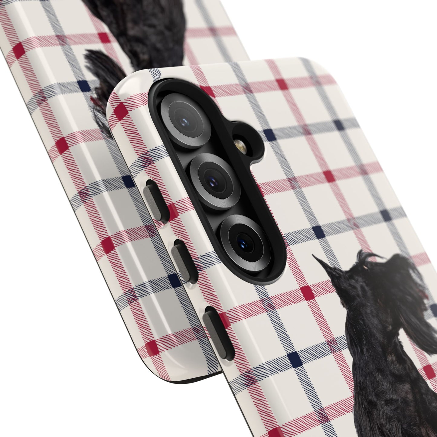 Scottish Terrier Phone Case, Tough Cases, Scottie Dog Phone Cover, Gift for Dog Lovers, Plaid Design