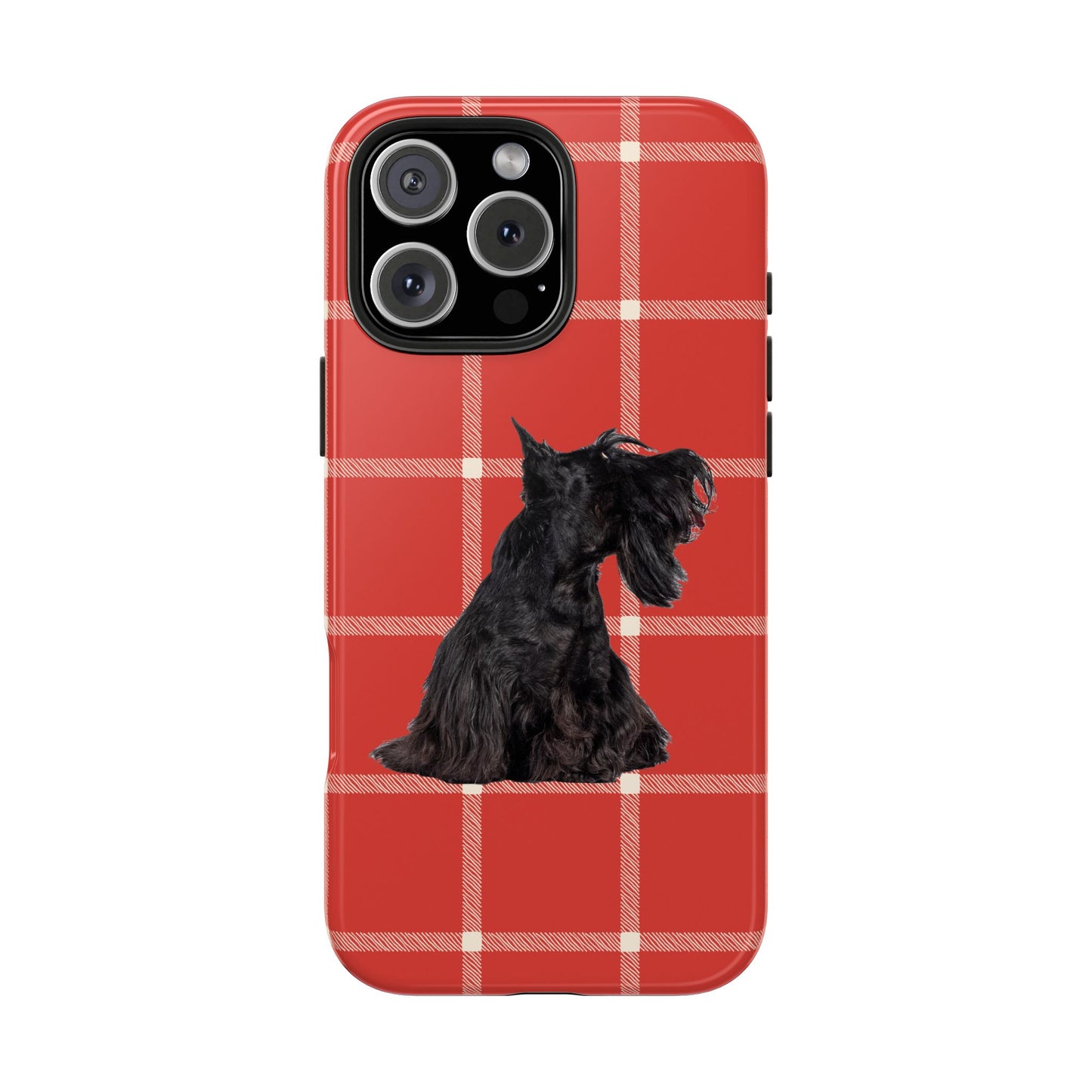 Scottish Terrier Phone Case, Tough Cases, Scottie Dog Phone Cover, Gift for Dog Lovers, Plaid Design