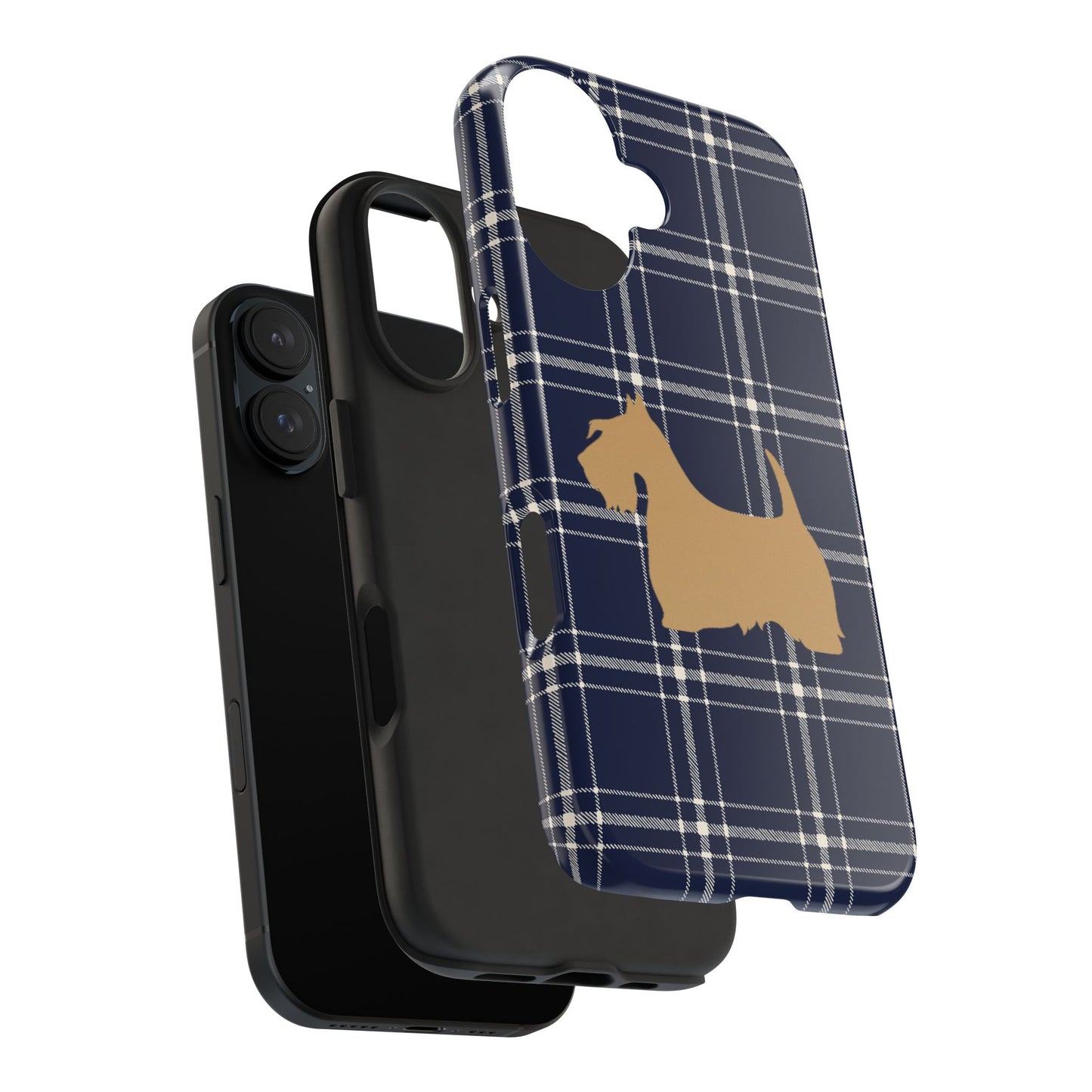 Scottish Terrier Phone Case, Tough Cases, Scottie Dog Phone Cover, Gift for Dog Lovers, Plaid Design