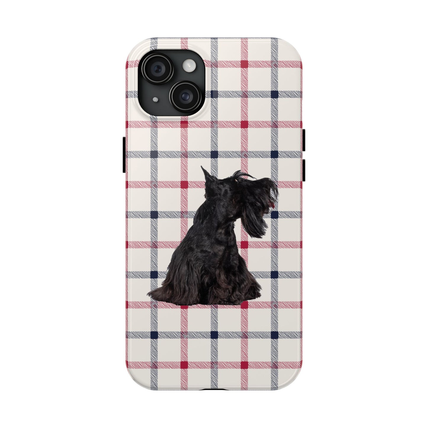 Scottish Terrier Phone Case, Tough Cases, Scottie Dog Phone Cover, Gift for Dog Lovers, Plaid Design