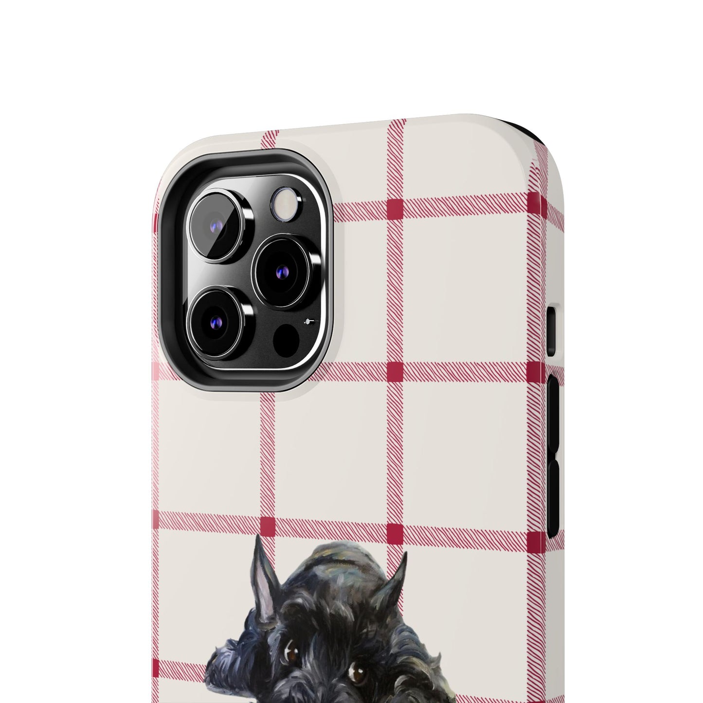 Scottish Terrier Phone Case, Tough Cases, Scottie Dog Phone Cover, Gift for Dog Lovers, Plaid Design