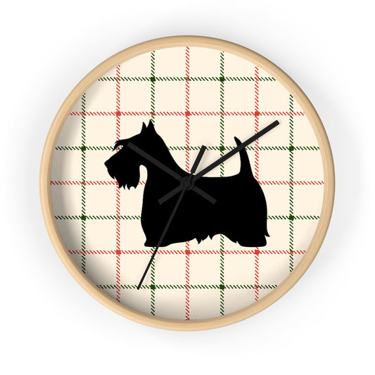 Scottish Terrier Wall Clock, Pet Lover Gift, Home Decor, Office Decor, Scottish Terrier Decor, Unique Wall Timepiece