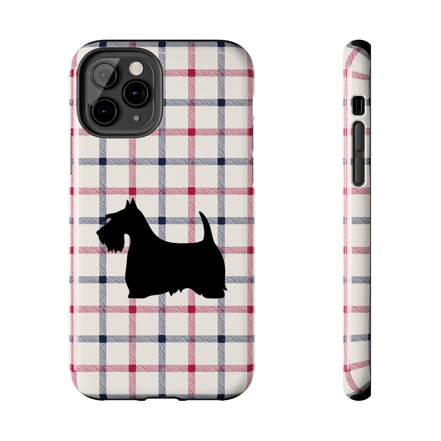 Scottish Terrier Phone Case, Tough Cases, Scottie Dog Phone Cover, Gift for Dog Lovers, Plaid Design