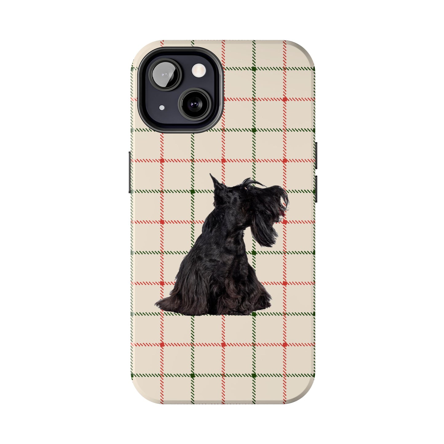 Scottish Terrier Phone Case, Tough Cases, Scottie Dog Phone Cover, Gift for Dog Lovers, Plaid Design