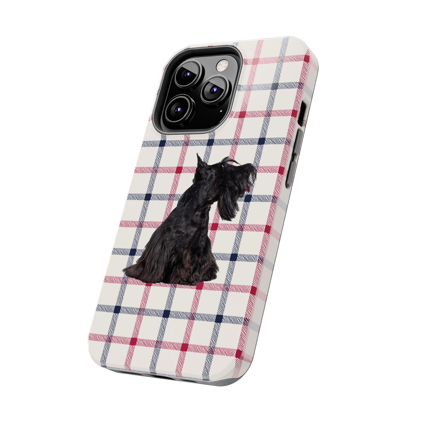 Scottish Terrier Phone Case, Tough Cases, Scottie Dog Phone Cover, Gift for Dog Lovers, Plaid Design
