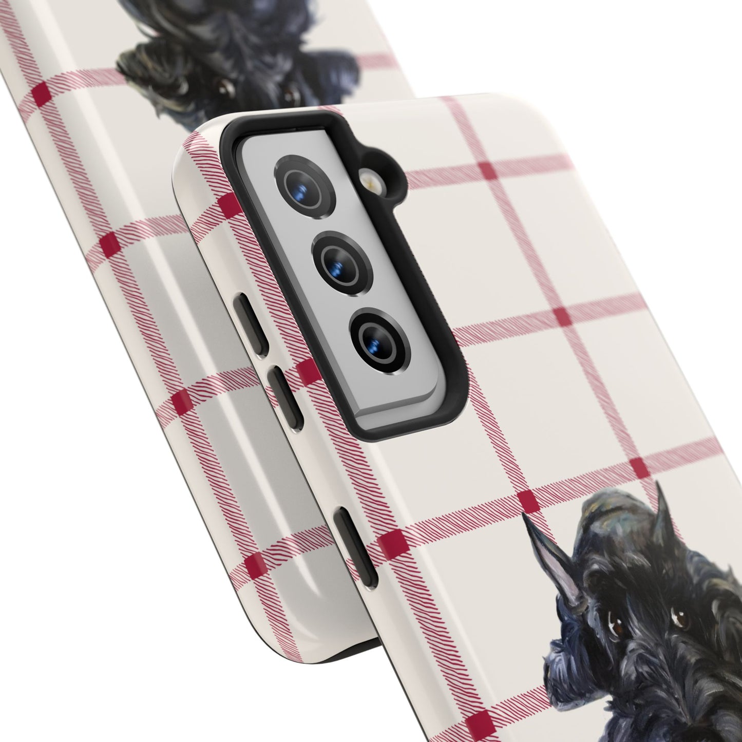 Scottish Terrier Phone Case, Tough Cases, Scottie Dog Phone Cover, Gift for Dog Lovers, Plaid Design