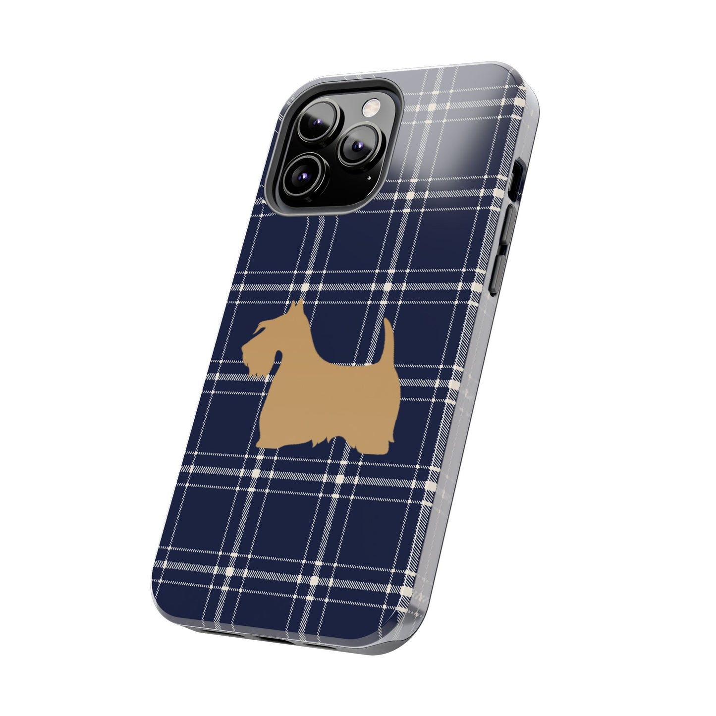 Scottish Terrier Phone Case, Tough Cases, Scottie Dog Phone Cover, Gift for Dog Lovers, Plaid Design