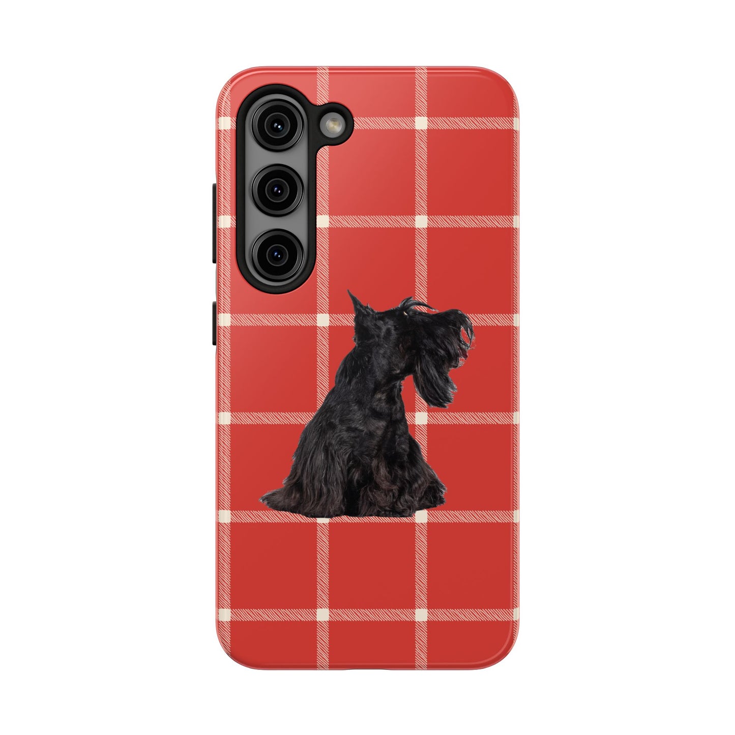 Scottish Terrier Phone Case, Tough Cases, Scottie Dog Phone Cover, Gift for Dog Lovers, Plaid Design