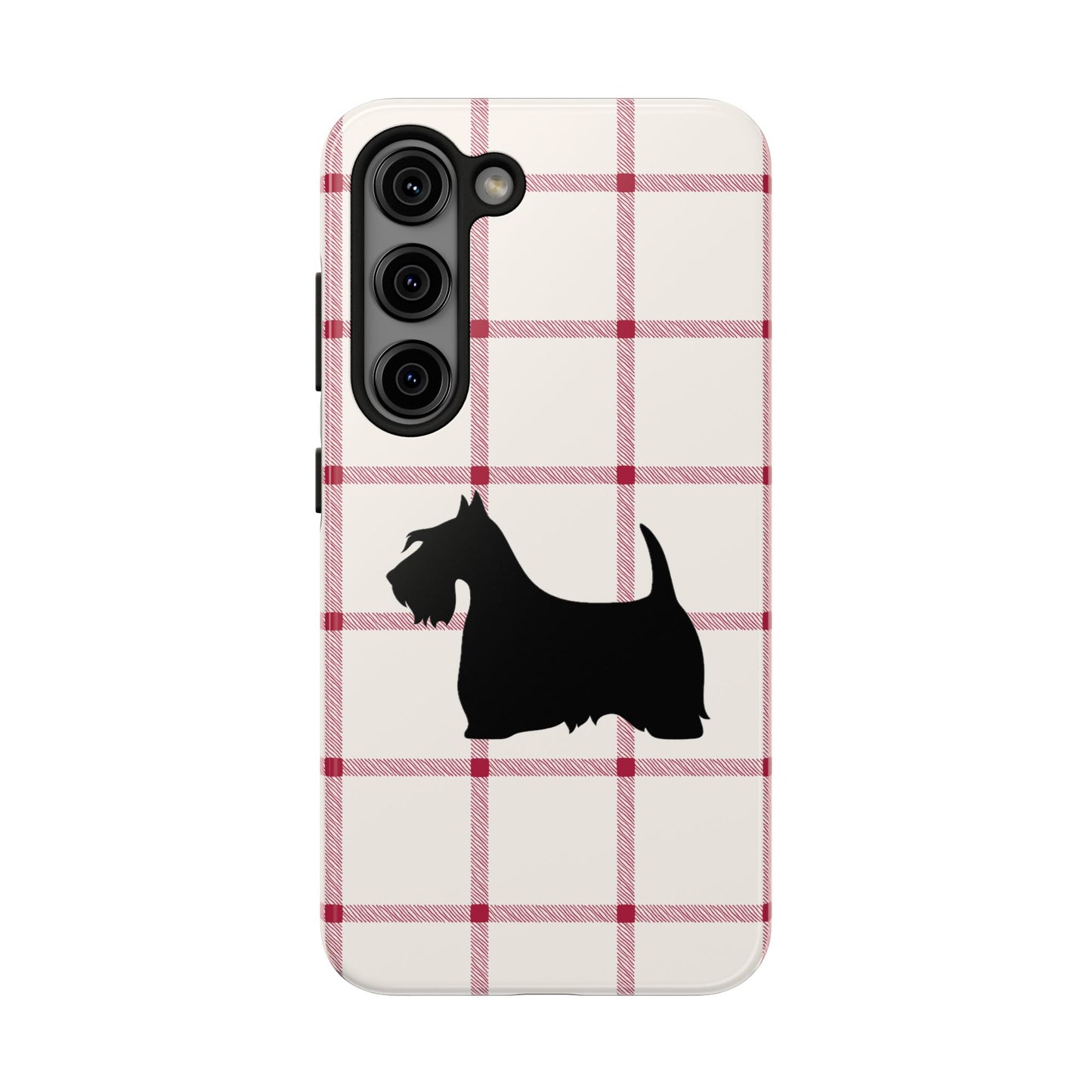 Scottish Terrier Phone Case, Tough Cases, Scottie Dog Phone Cover, Gift for Dog Lovers, Plaid Design