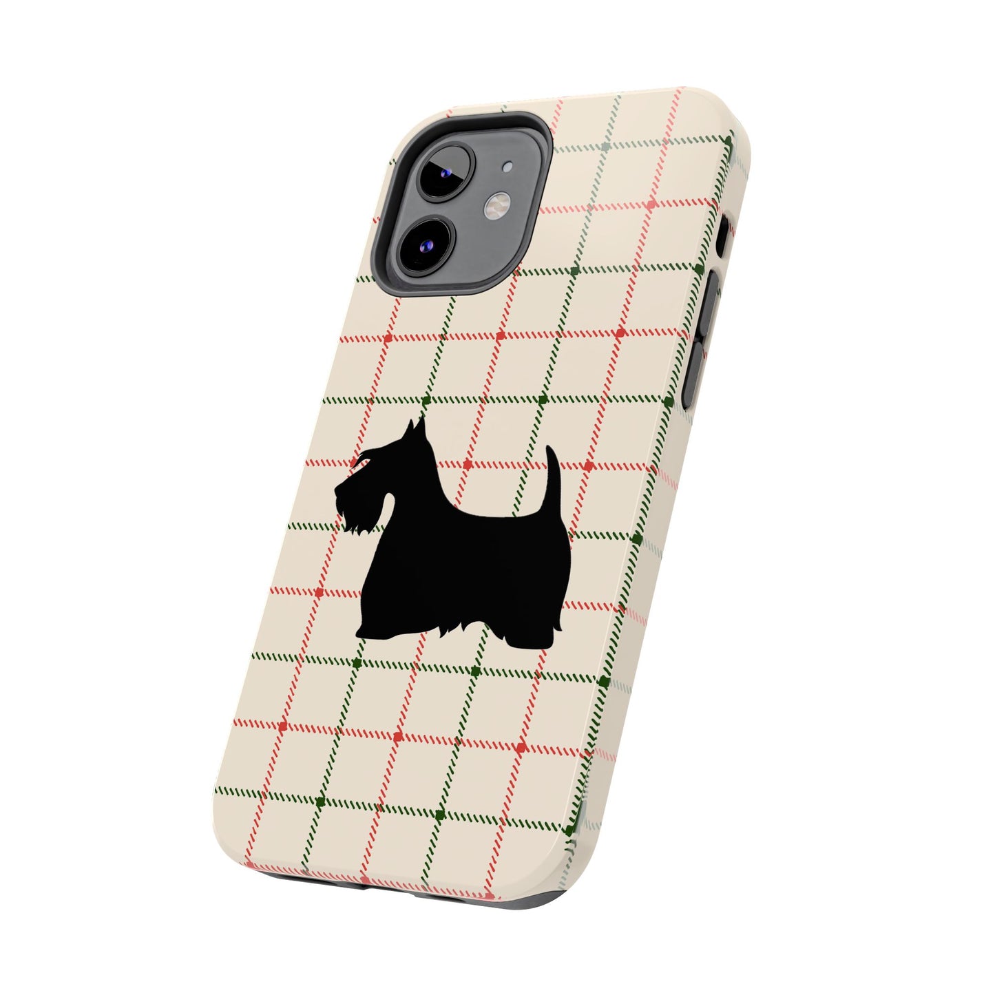 Scottish Terrier Phone Case, Tough Cases, Scottie Dog Phone Cover, Gift for Dog Lovers, Plaid Design