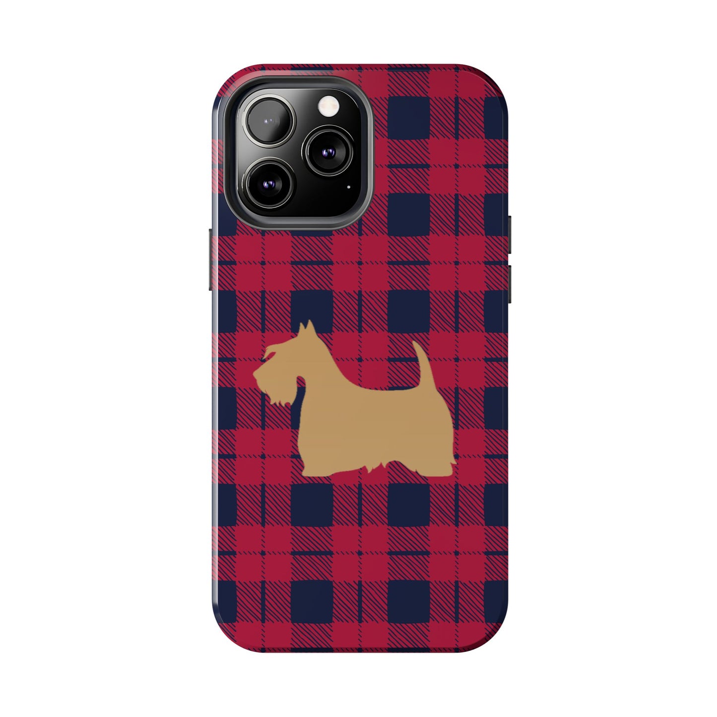 Scottish Terrier Phone Case, Tough Cases, Scottie Dog Phone Cover, Gift for Dog Lovers, Plaid Design