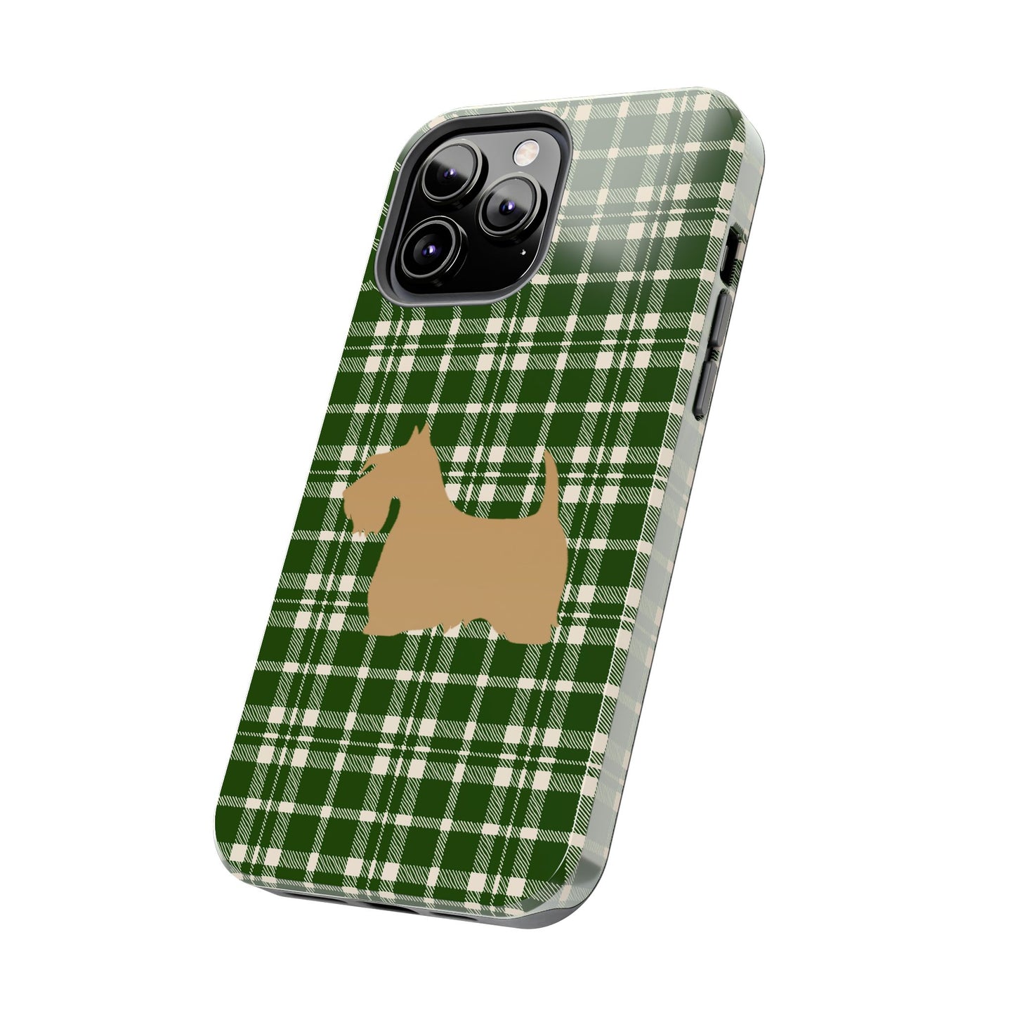 Scottish Terrier Phone Case, Tough Cases, Scottie Dog Phone Cover, Gift for Dog Lovers, Plaid Design