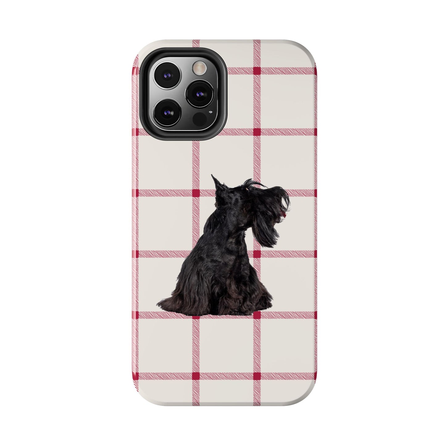 Scottish Terrier Phone Case, Tough Cases, Scottie Dog Phone Cover, Gift for Dog Lovers, Plaid Design