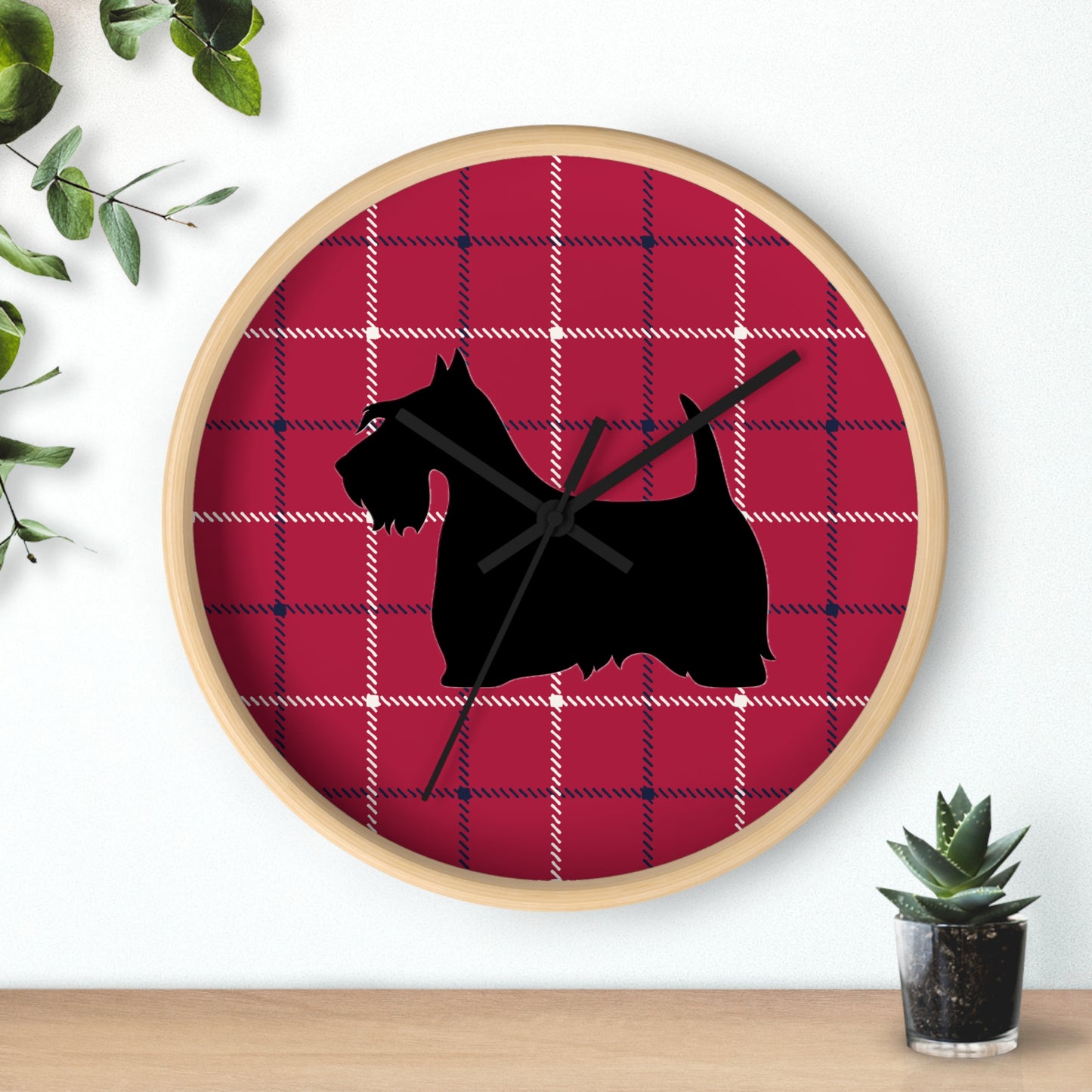 Scottish Terrier Wall Clock, Pet Lover Gift, Home Decor, Office Decor, Scottish Terrier Decor, Unique Wall Timepiece