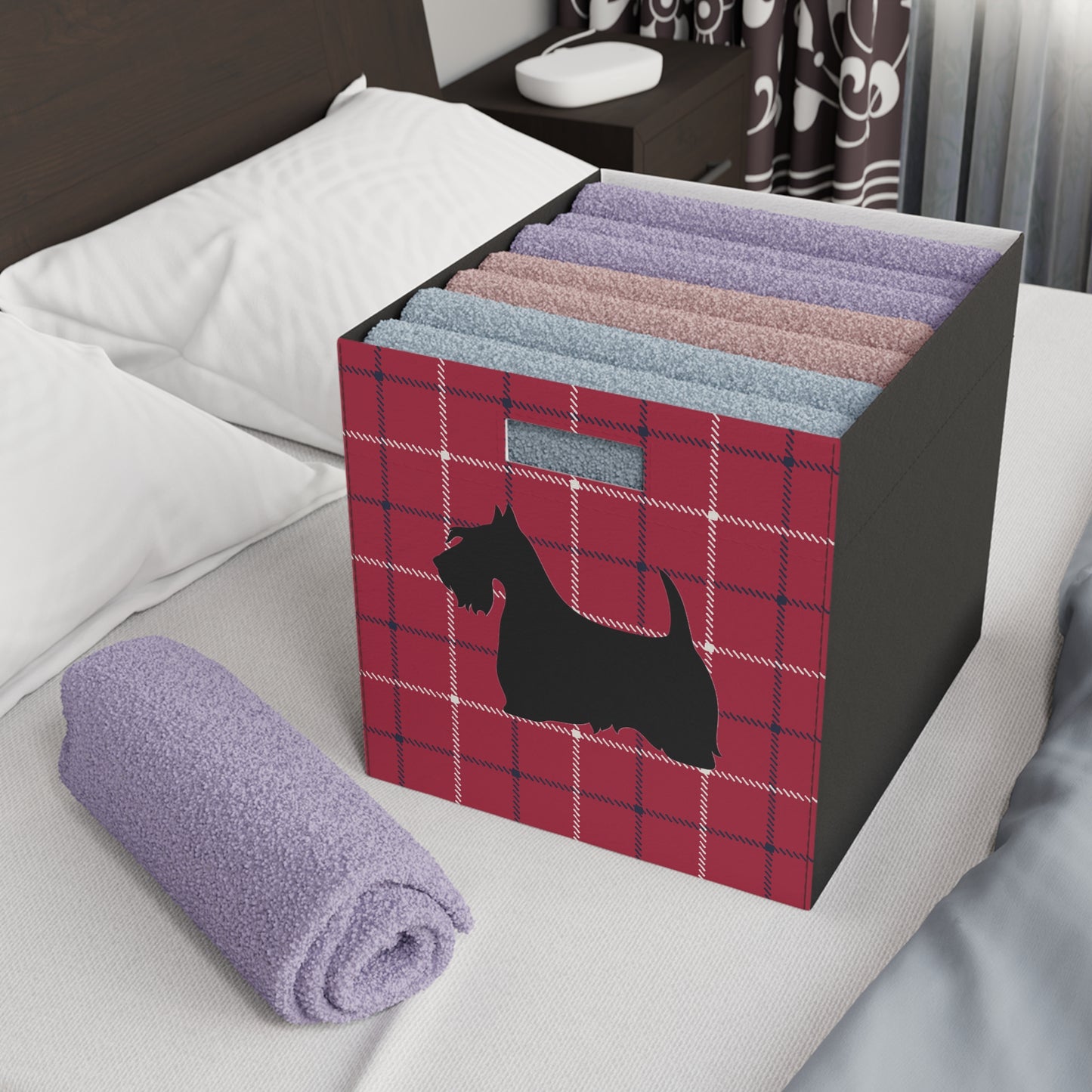 Scottish Terrier Plush Storage Box, Cozy Organizer, Home Decor, Pet-Friendly, Gift Idea, Game Room, Modern Storage Solution