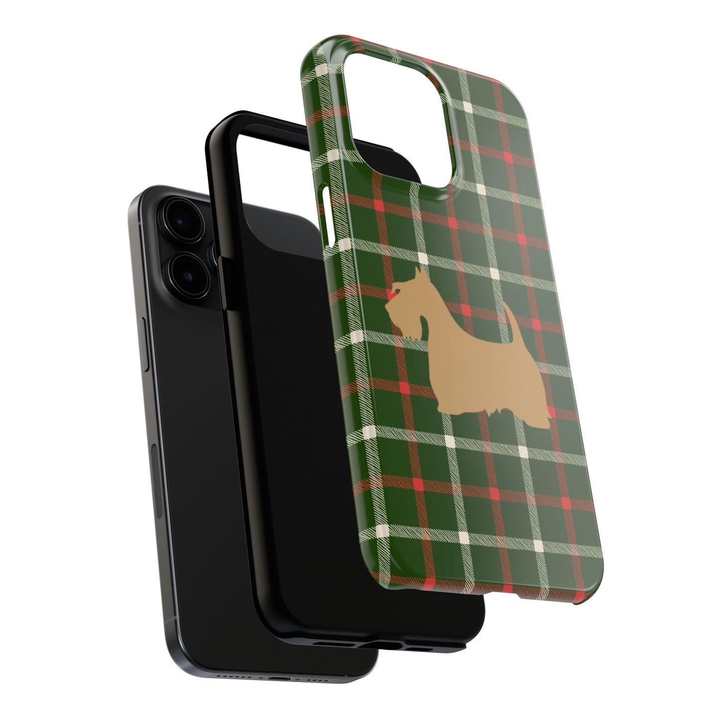 Scottish Terrier Phone Case, Tough Cases, Scottie Dog Phone Cover, Gift for Dog Lovers, Plaid Design