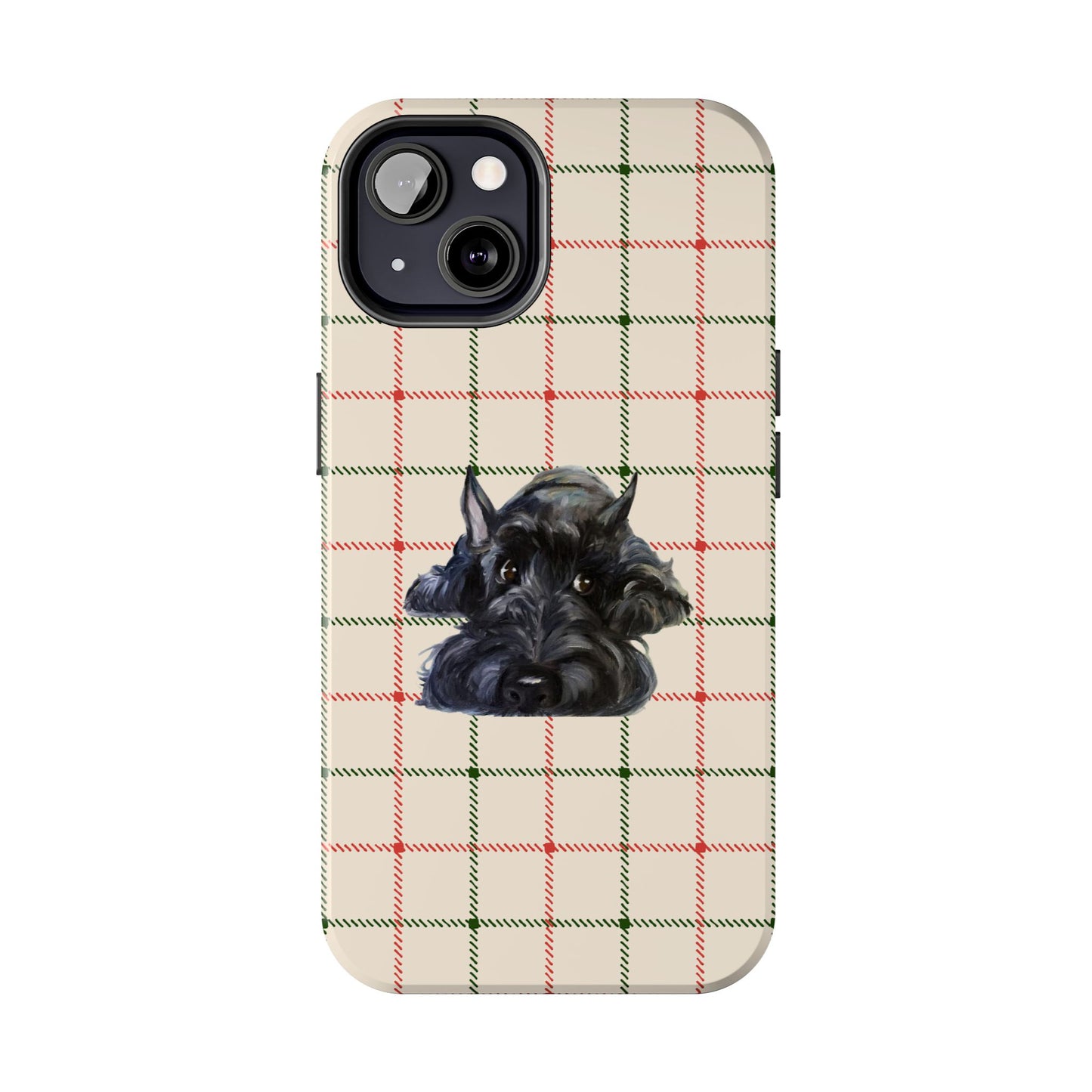 Scottish Terrier Phone Case, Tough Cases, Scottie Dog Phone Cover, Gift for Dog Lovers, Plaid Design