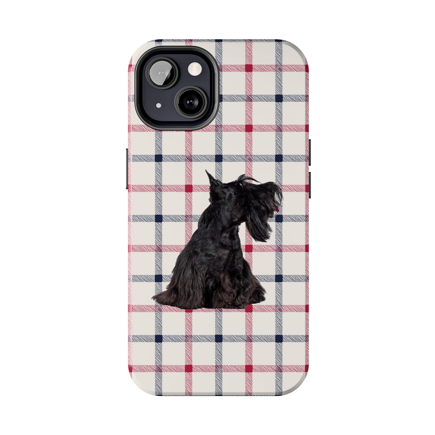 Scottish Terrier Phone Case, Tough Cases, Scottie Dog Phone Cover, Gift for Dog Lovers, Plaid Design