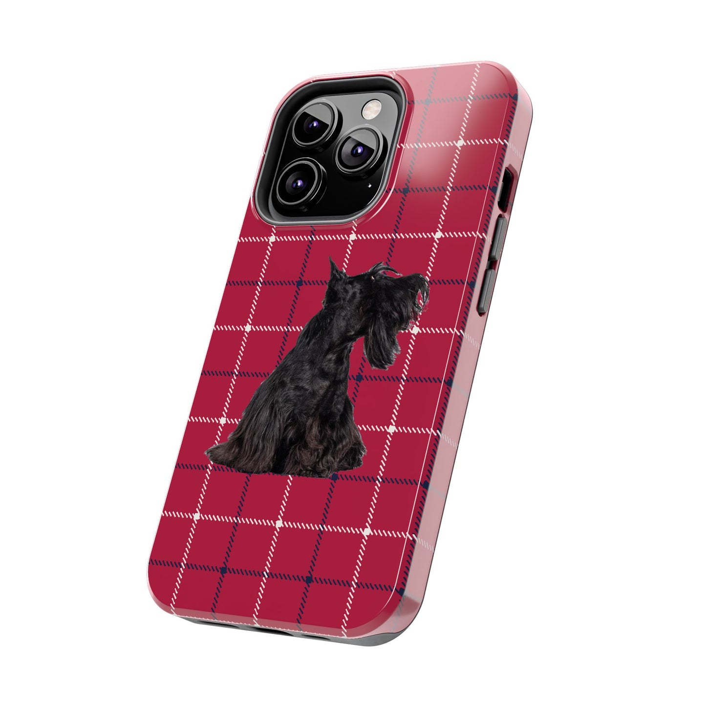 Scottish Terrier Phone Case, Tough Cases, Scottie Dog Phone Cover, Gift for Dog Lovers, Plaid Design