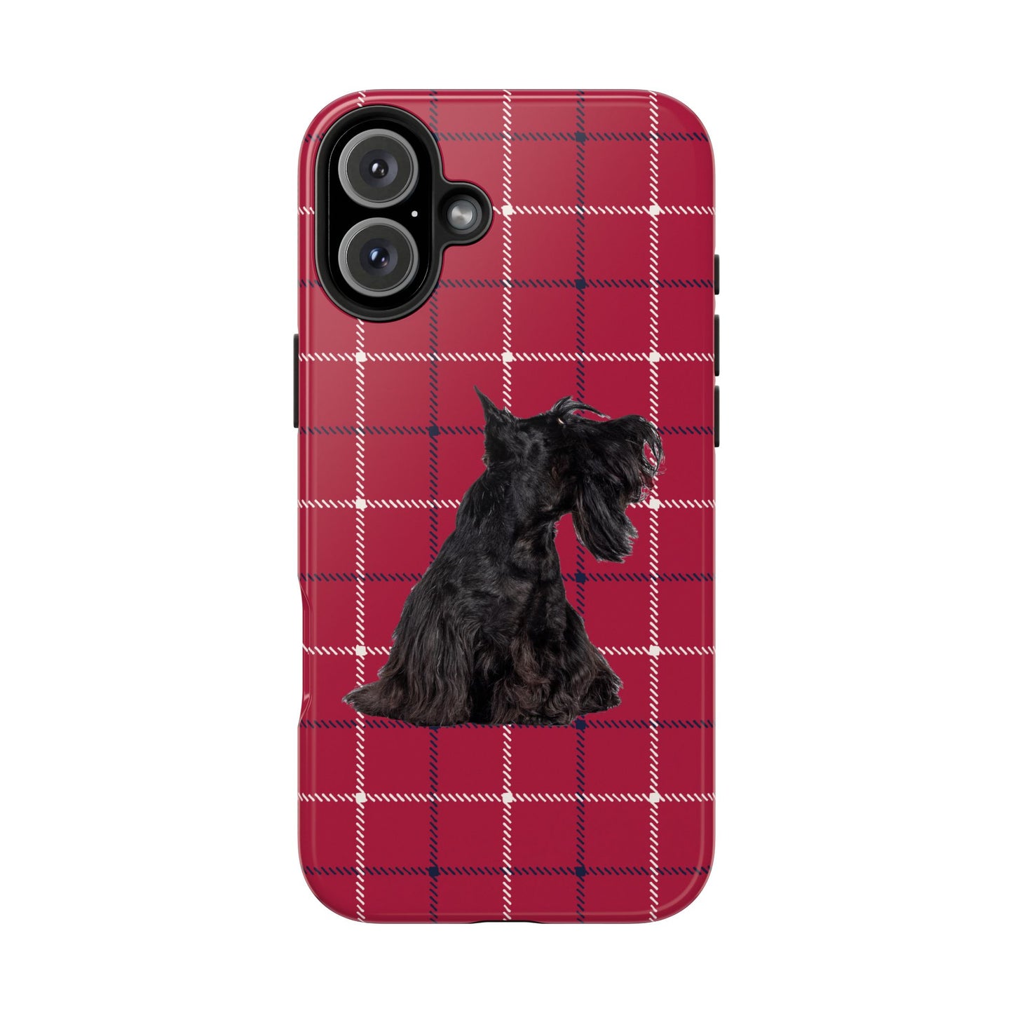 Scottish Terrier Phone Case, Tough Cases, Scottie Dog Phone Cover, Gift for Dog Lovers, Plaid Design