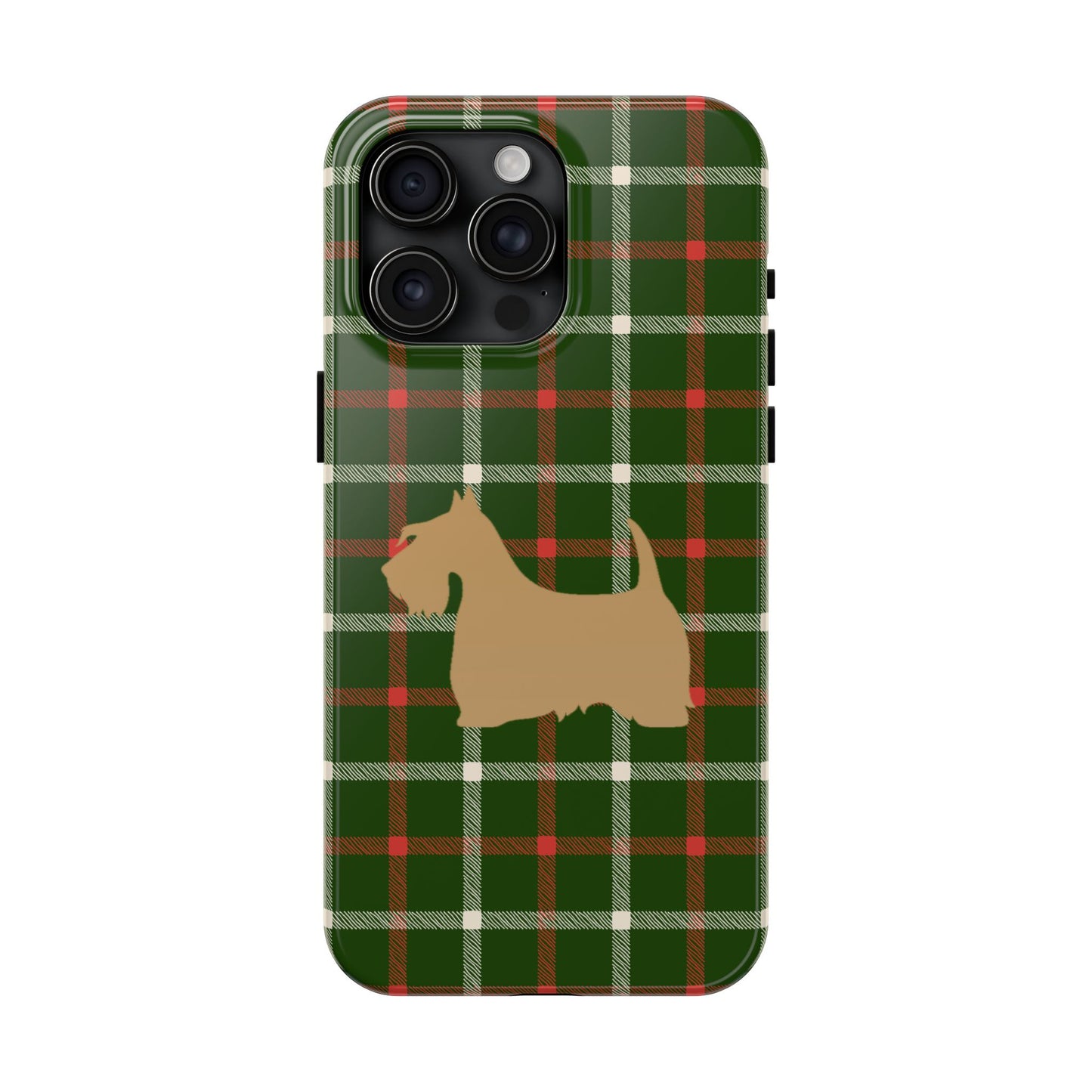 Scottish Terrier Phone Case, Tough Cases, Scottie Dog Phone Cover, Gift for Dog Lovers, Plaid Design