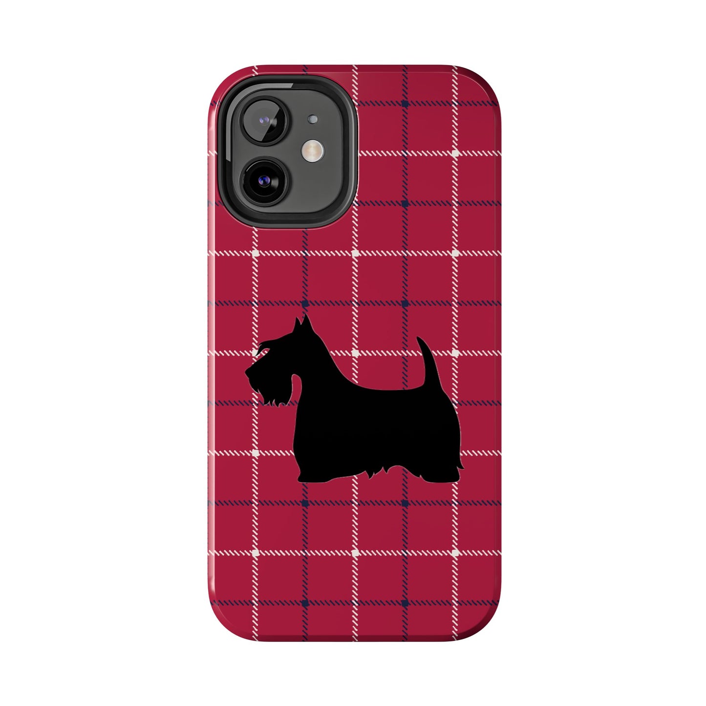 Scottish Terrier Phone Case, Tough Cases, Scottie Dog Phone Cover, Gift for Dog Lovers, Plaid Design