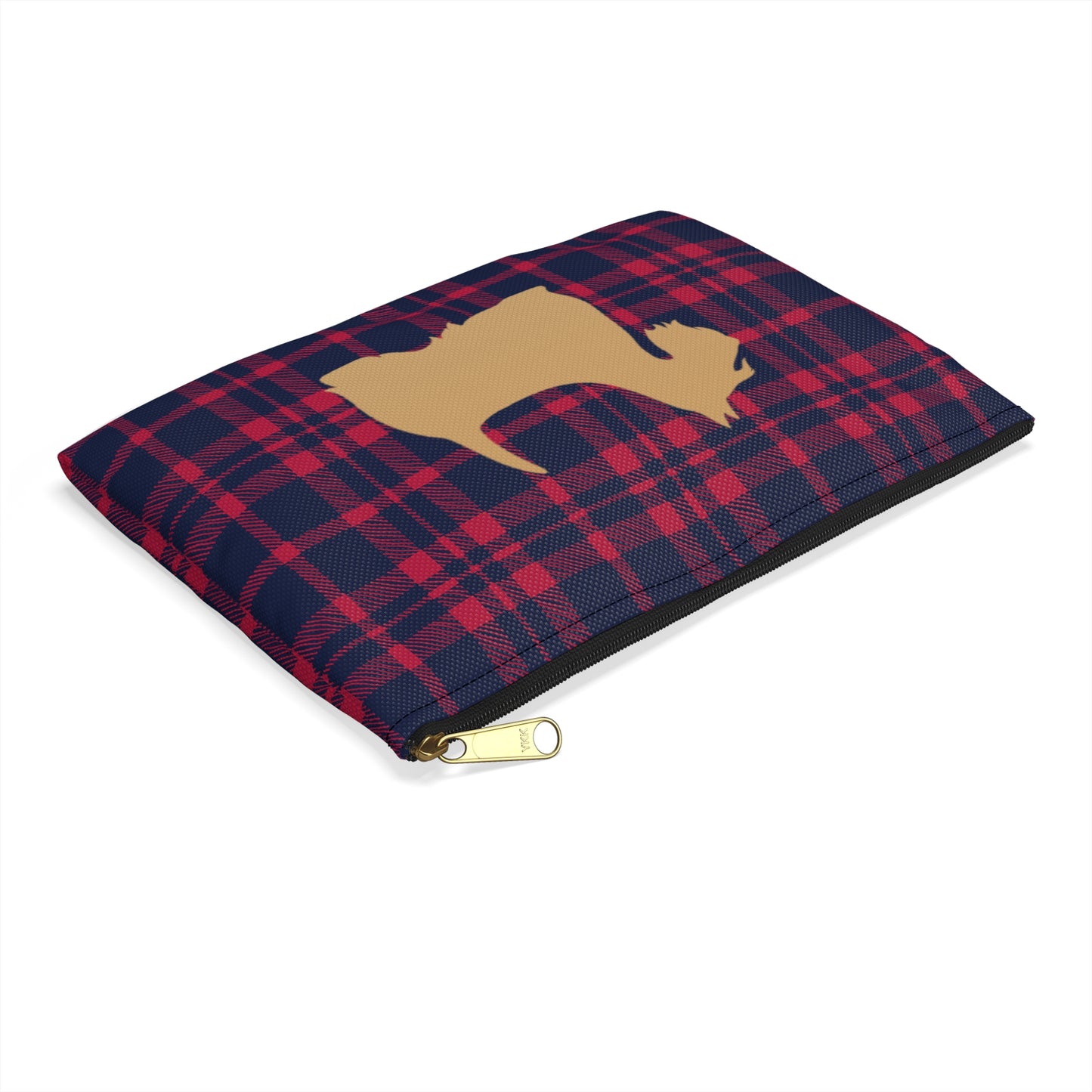 Scottish Terrier Accessory Pouch, Pet Lover Gift, Dog Travel Bag, Stylish Makeup Case, Plaid Organizer