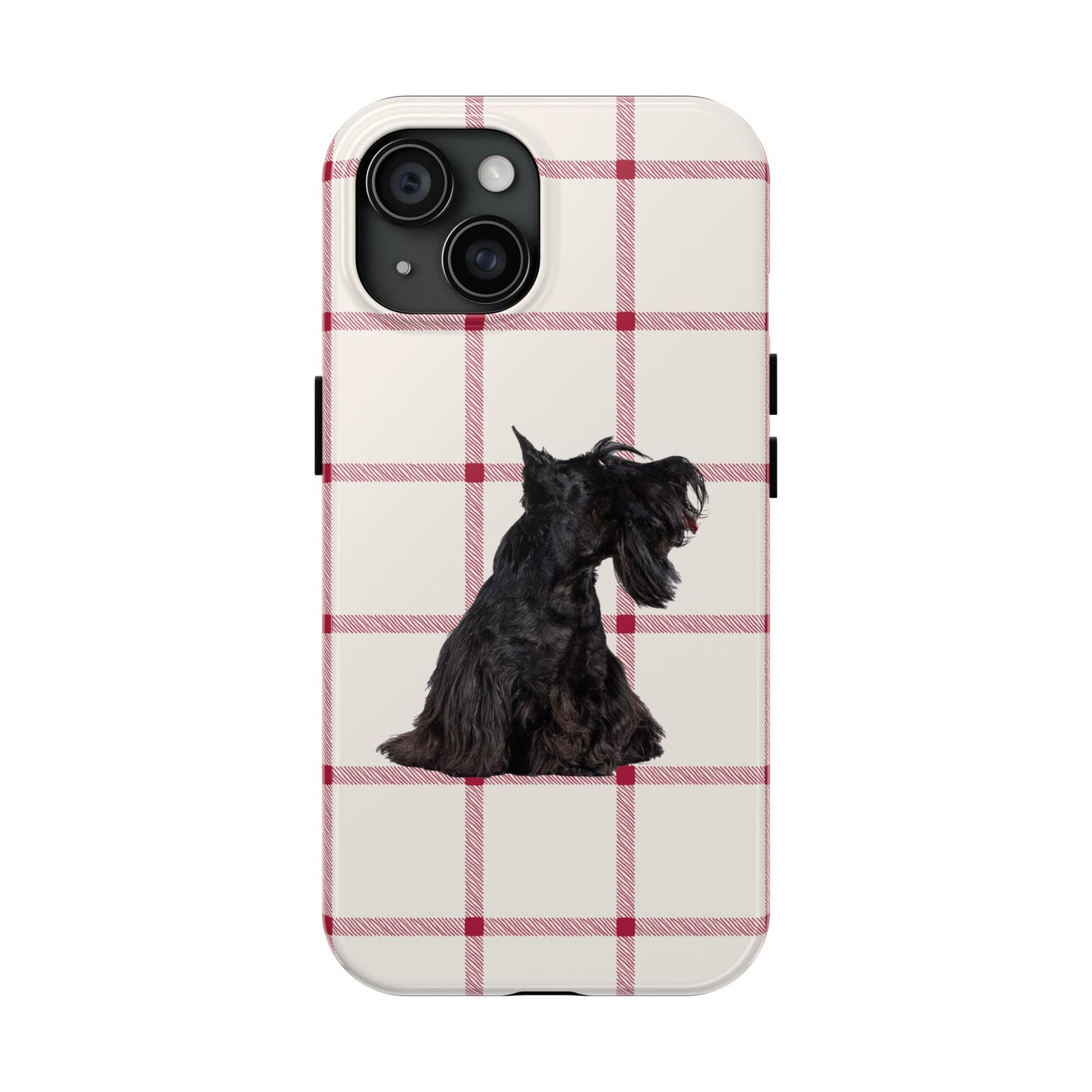 Scottish Terrier Phone Case, Tough Cases, Scottie Dog Phone Cover, Gift for Dog Lovers, Plaid Design