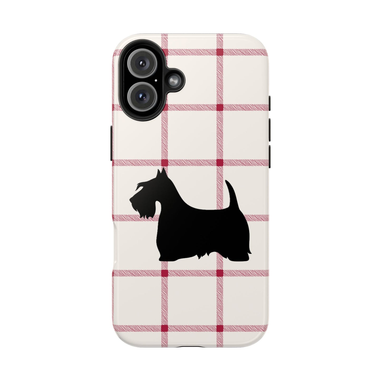 Scottish Terrier Phone Case, Tough Cases, Scottie Dog Phone Cover, Gift for Dog Lovers, Plaid Design